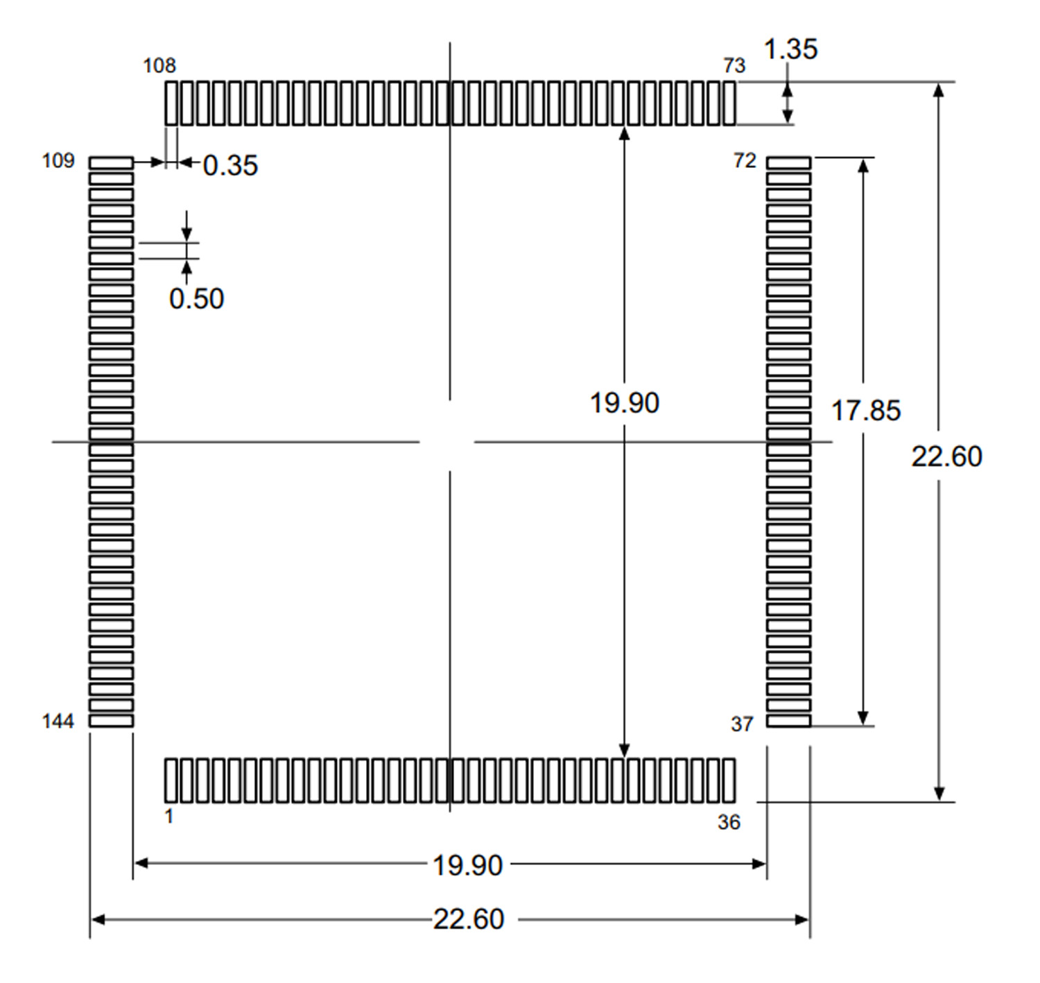 STM32F407ZET6 Footprint